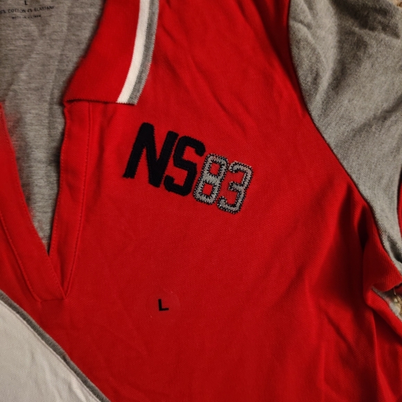 Nautica Red and Gray Polo Shirt - Picture 4 of 6